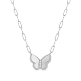 COLLAR MINI MARIPOSA NACAR SILVER