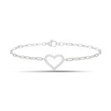 PULSERA LINK CORAZON SILVER