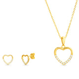 SET HEART CRISTAL GOLD
