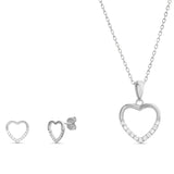 SET HEART CRISTAL SILVER