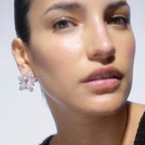 ARETE FLOR LILA CRISTALES
