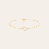 PULSERA HEART CRISTAL GOLD