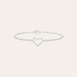 PULSERA LINK CORAZON SILVER