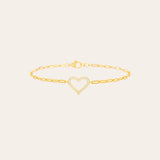 PULSERA LINK CORAZON GOLD