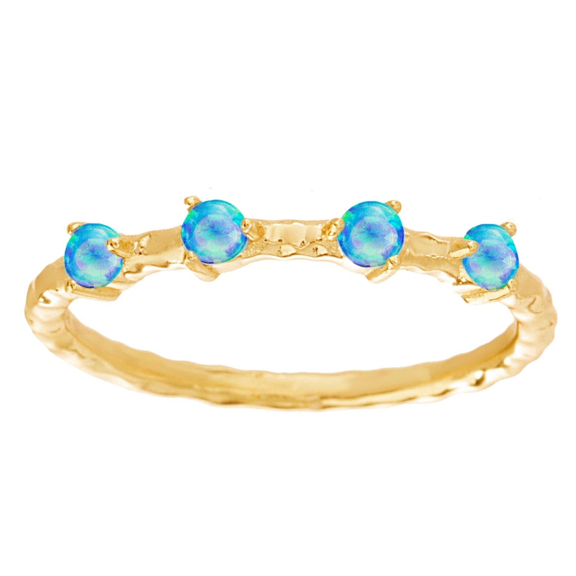 Anillo apilable round opal SOPHIE CROWN