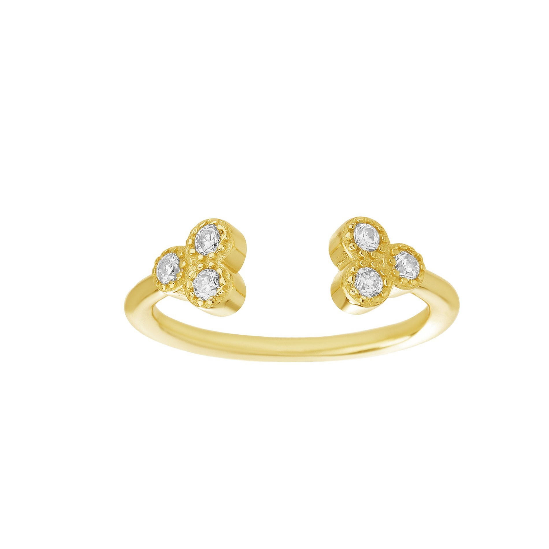 Anillo cristales trebol regulable SOPHIE CROWN