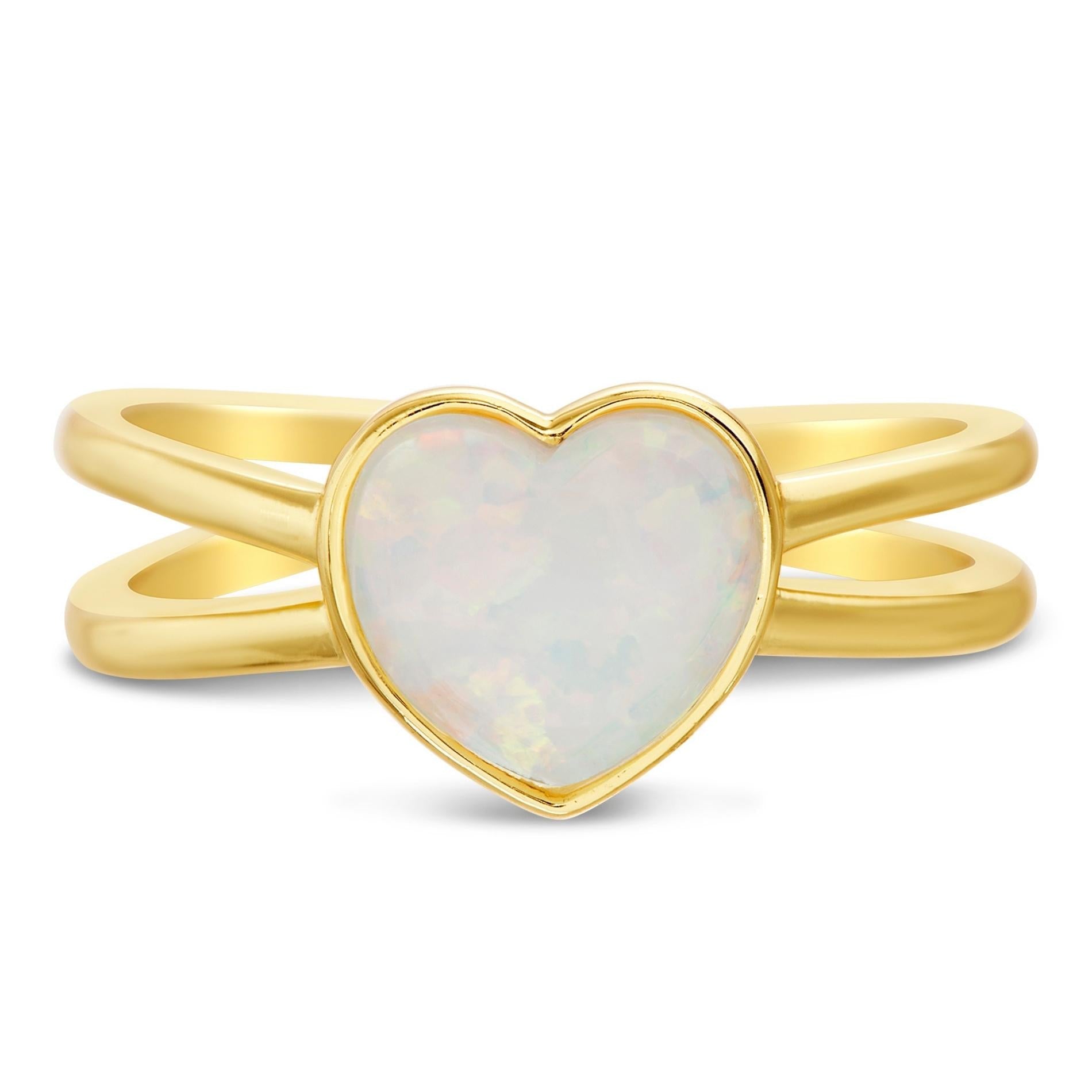 Anillo gold heart opal SOPHIE CROWN