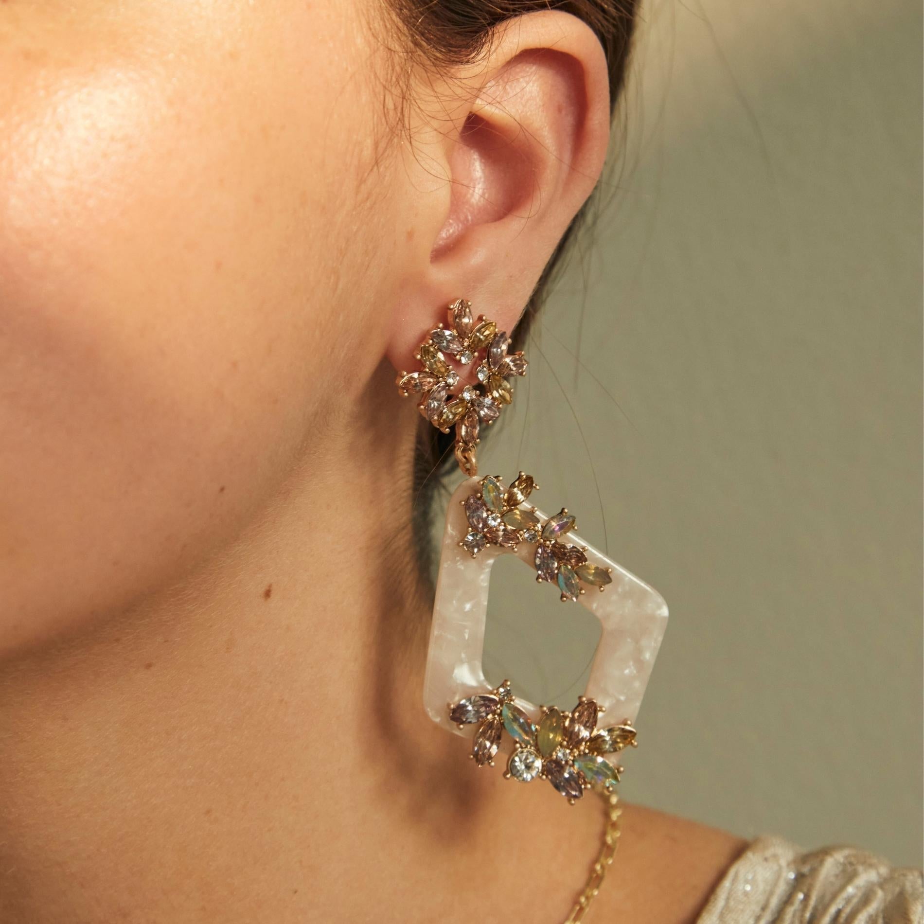 Arete Acrilico Party Cristal Clear SOPHIE CROWN