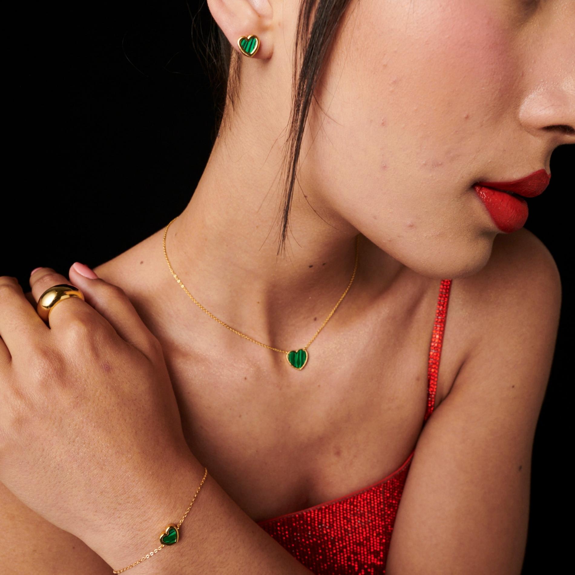 Arete Rossie malaquite SOPHIE CROWN