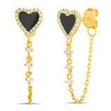 Arete corazon cadena black SOPHIE CROWN