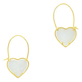 Arete corazón nacar colgante SOPHIE CROWN