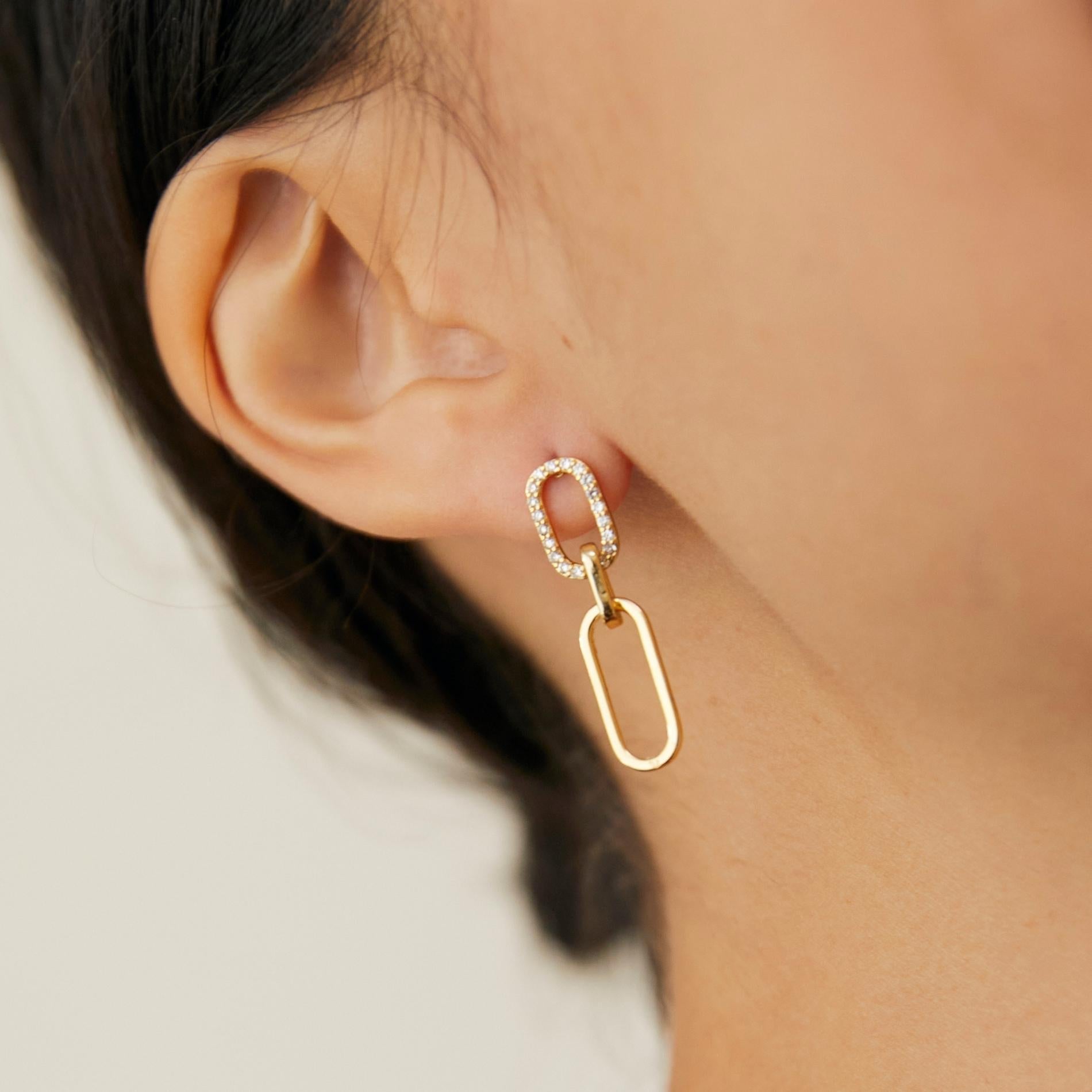 Arete eslabones cristal SOPHIE CROWN