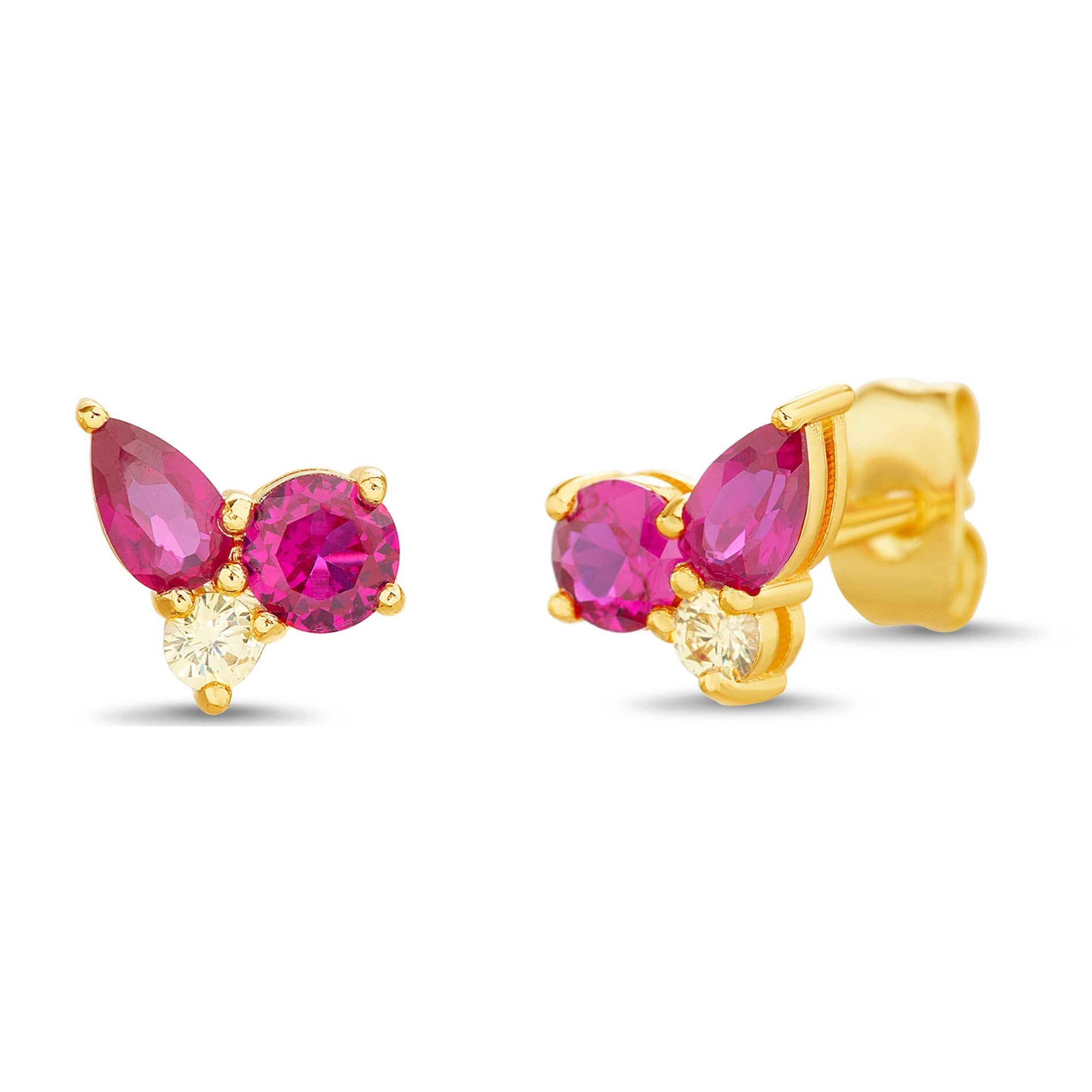 Arete mini racimo fucsia SOPHIE CROWN