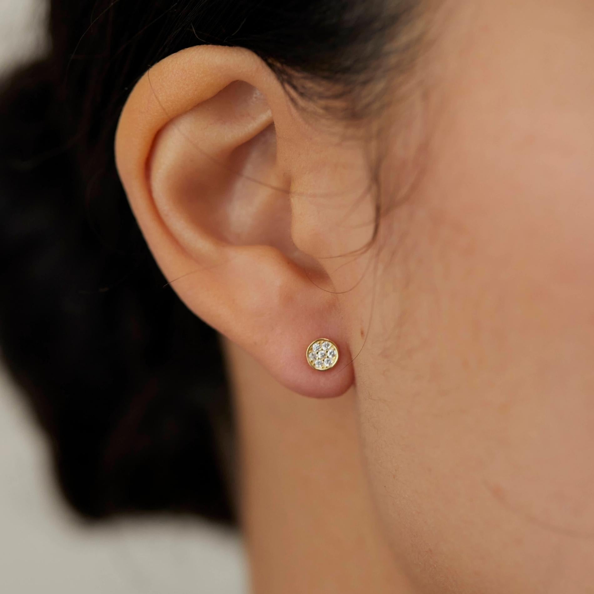 Arete mini round cristal SOPHIE CROWN