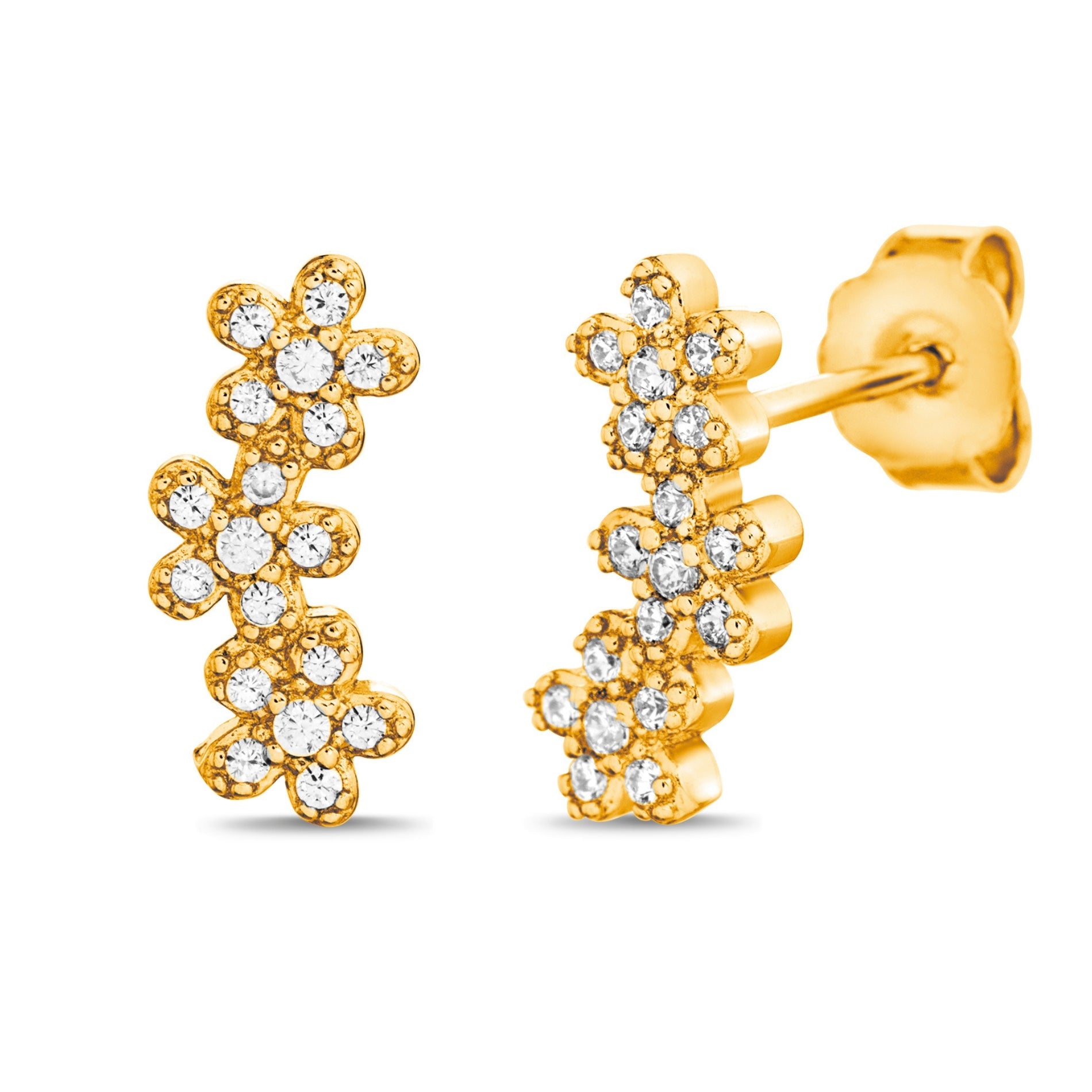 Arete trepador flor gold SOPHIE CROWN