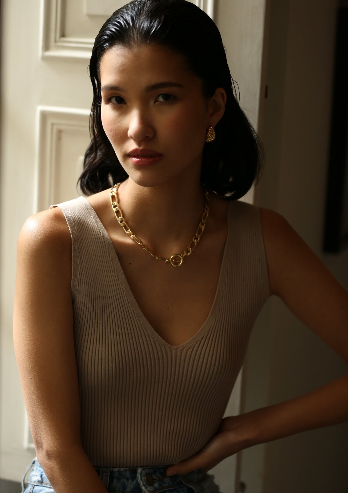 Body Rib Knit Mocha SOPHIE CROWN