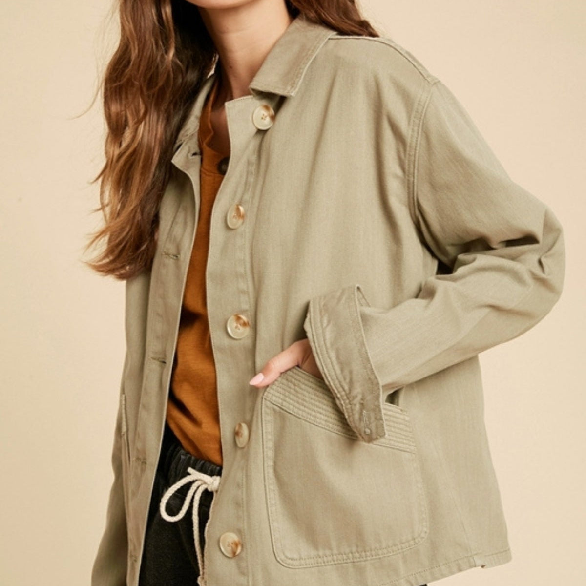 Casaca Canva Summer Olive SOPHIE CROWN