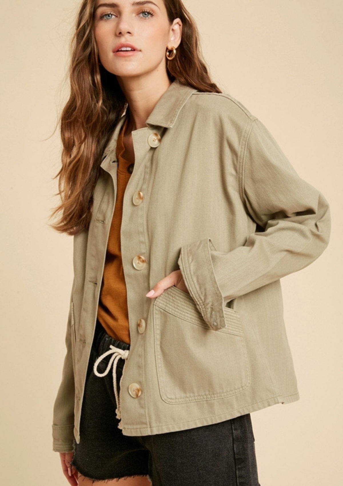 Casaca Canva Summer Olive SOPHIE CROWN