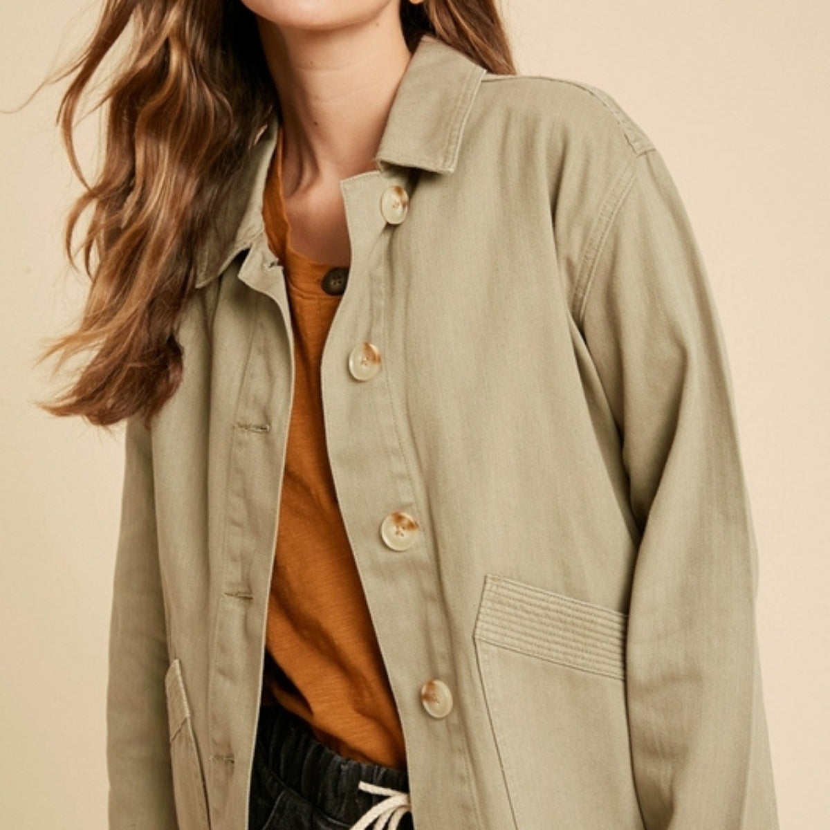 Casaca Canva Summer Olive SOPHIE CROWN