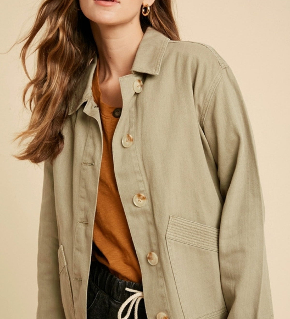 Casaca Canva Summer Olive SOPHIE CROWN