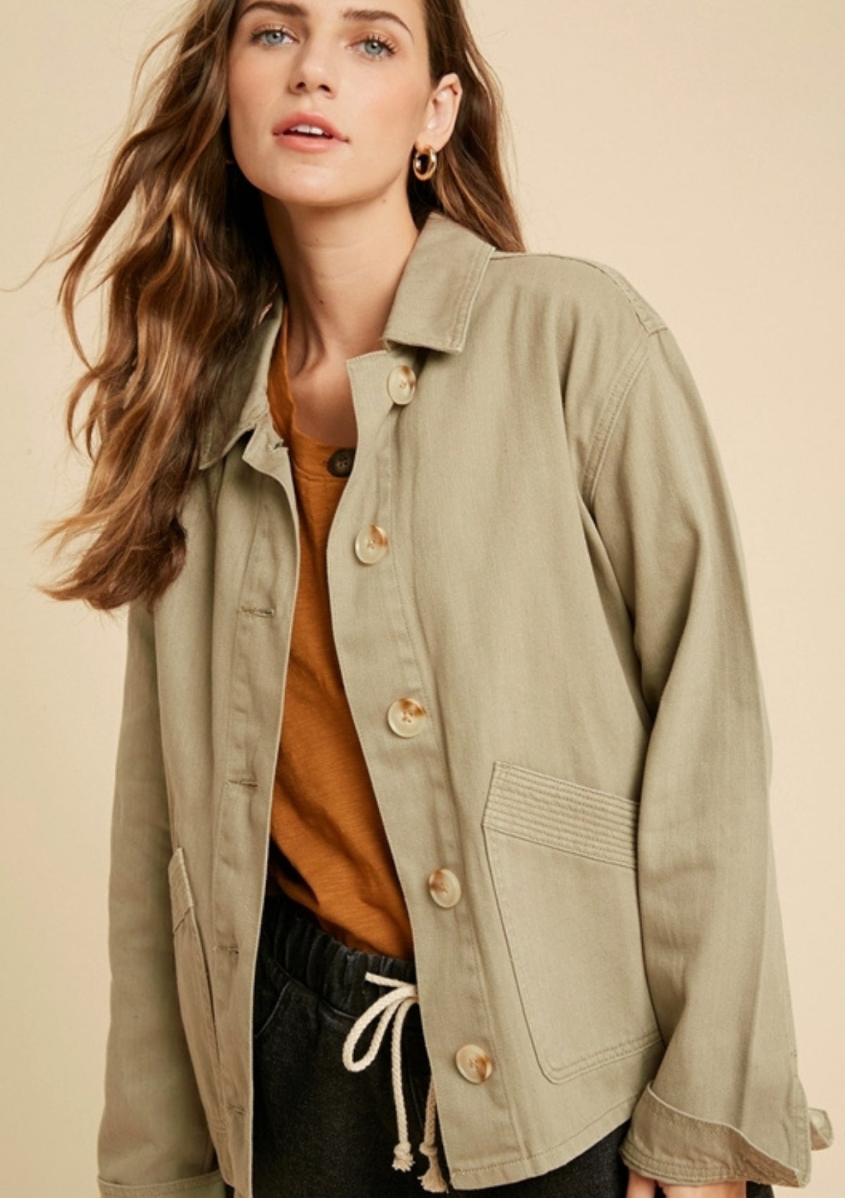 Casaca Canva Summer Olive SOPHIE CROWN