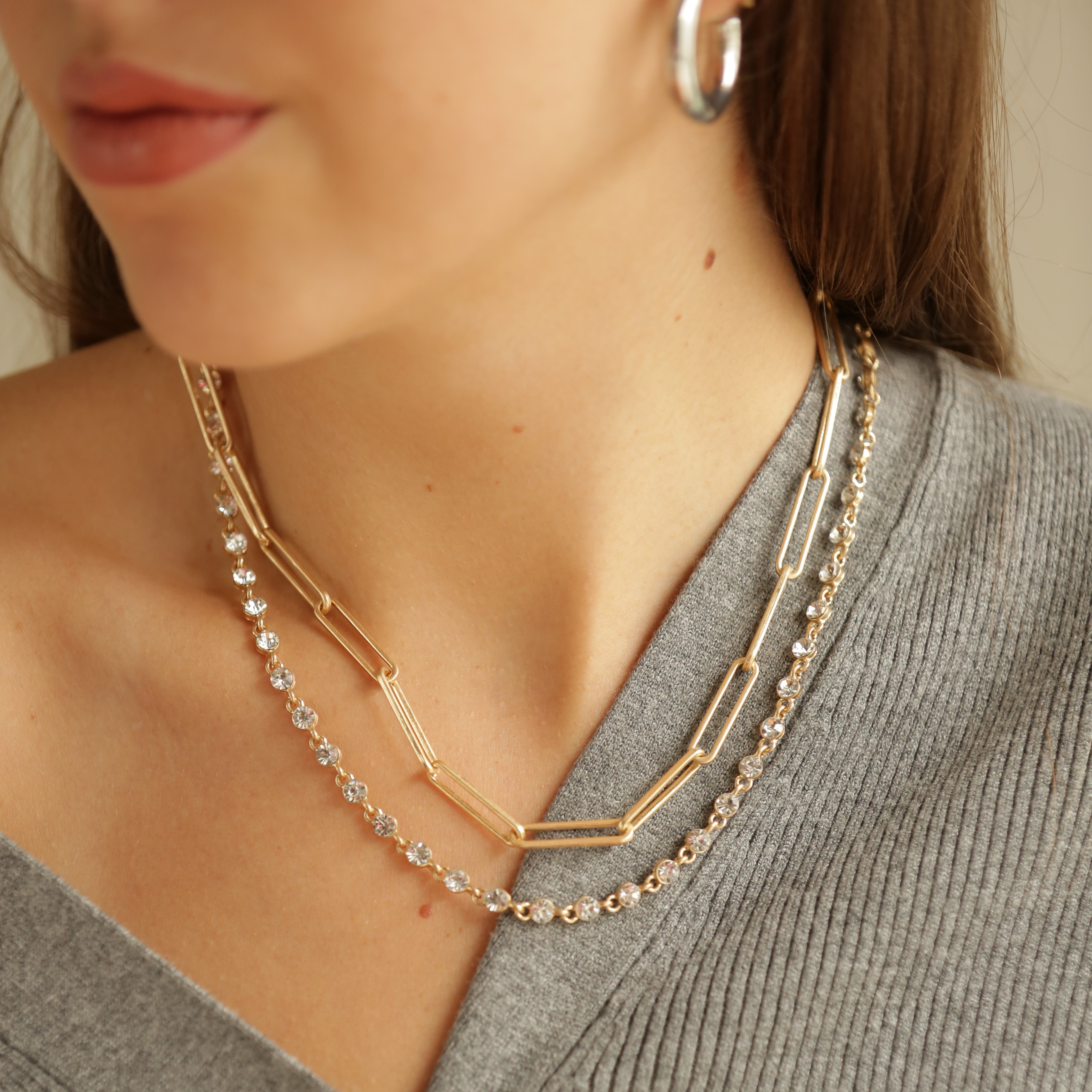 Collar doble Link Cristal SOPHIE CROWN