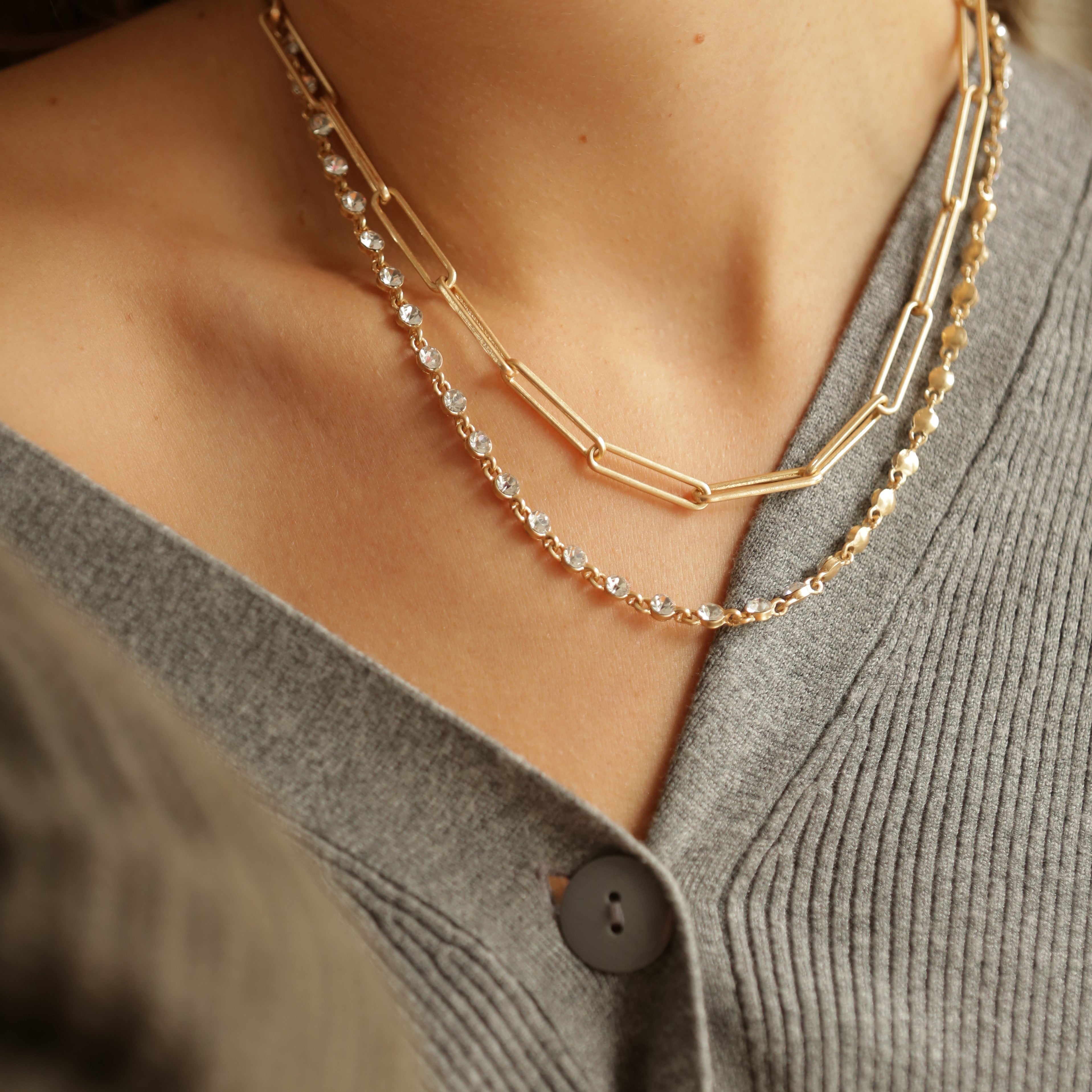 Collar doble Link Cristal SOPHIE CROWN