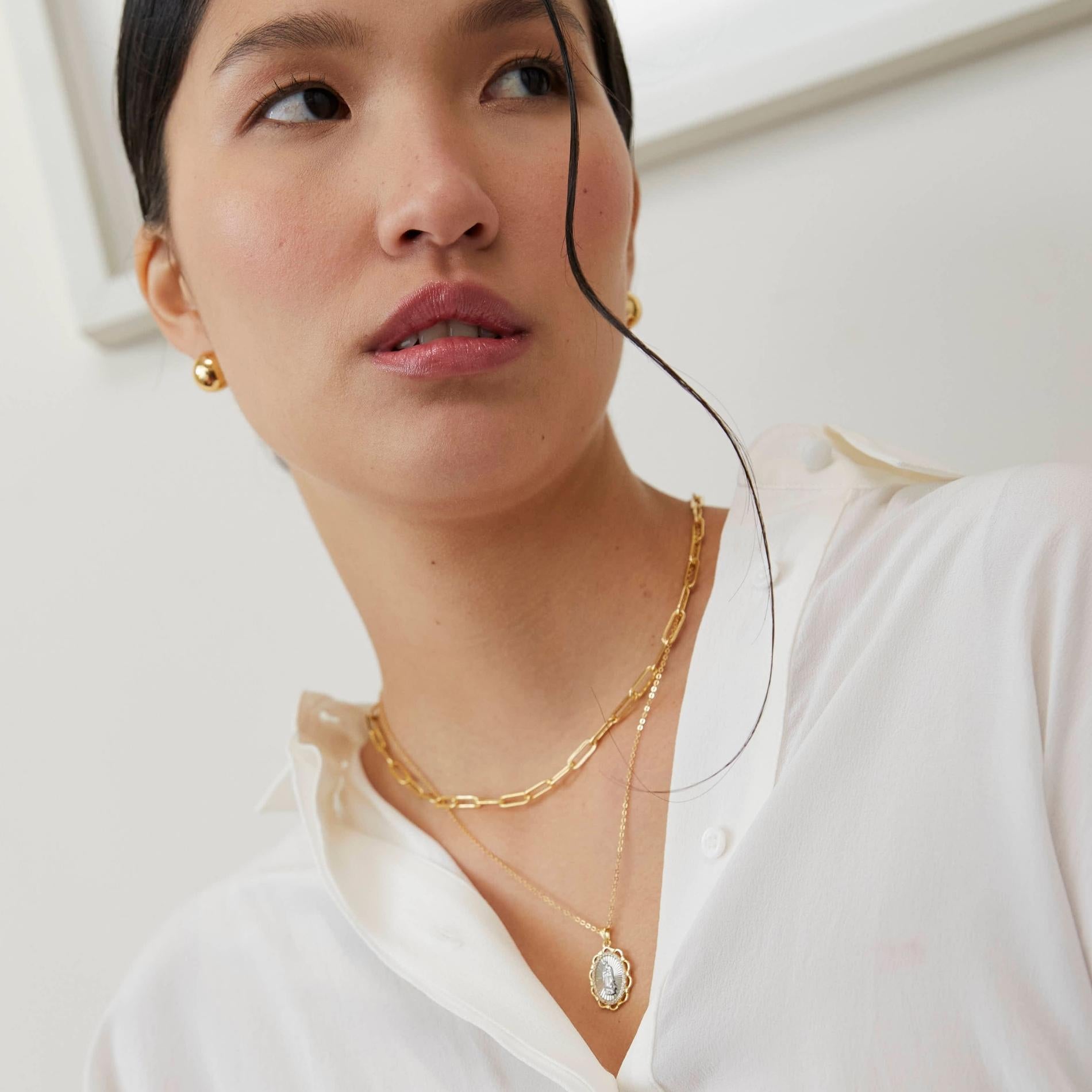 Collar virgen cristal silver borde gold SOPHIE CROWN