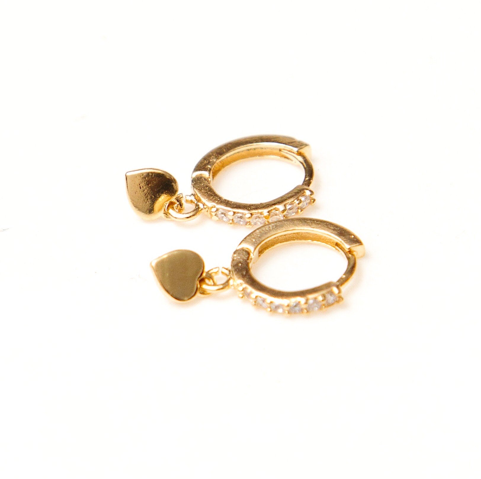 Mini argolla cristal corazon 14k SOPHIE CROWN