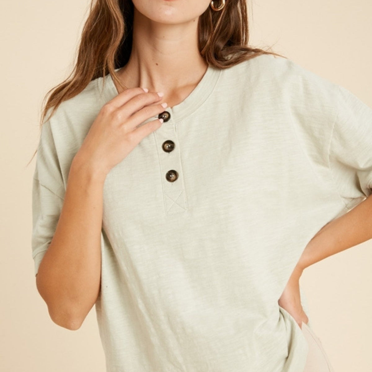 Polo Henley Sage SOPHIE CROWN
