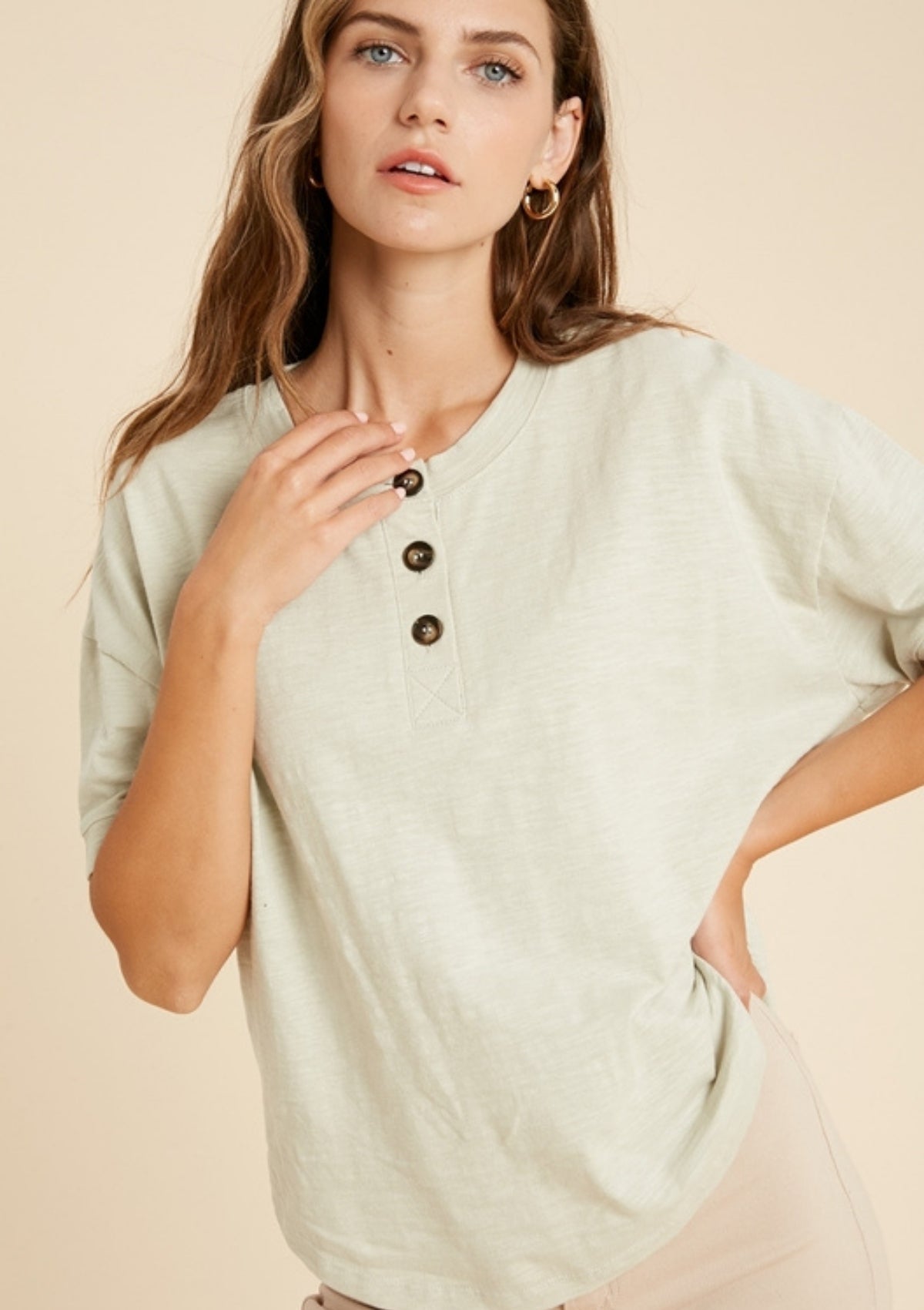 Polo Henley Sage SOPHIE CROWN