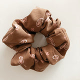 Scrunchie Retro Print Brown SOPHIE CROWN