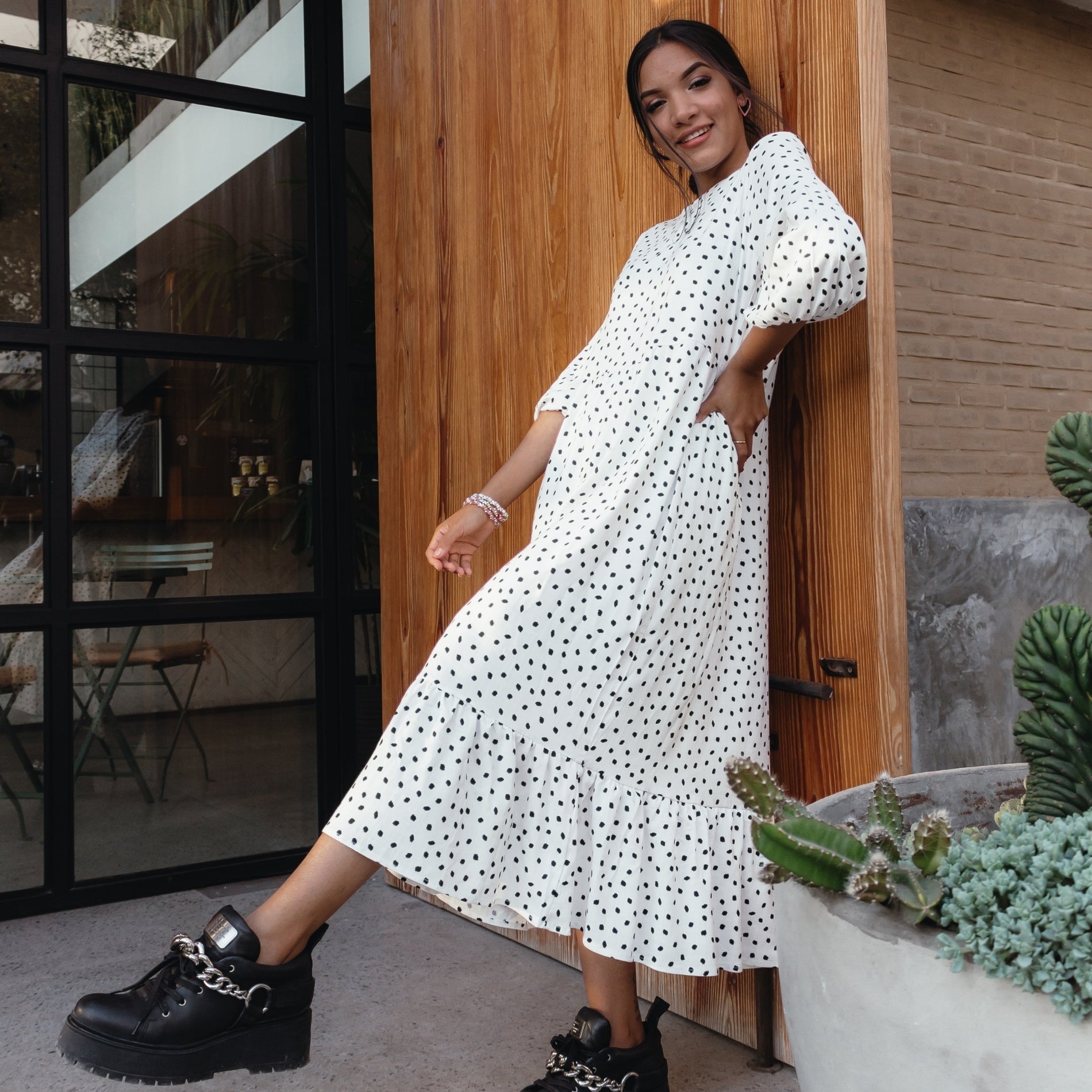Vestido Emma Blanco Spots SOPHIE CROWN