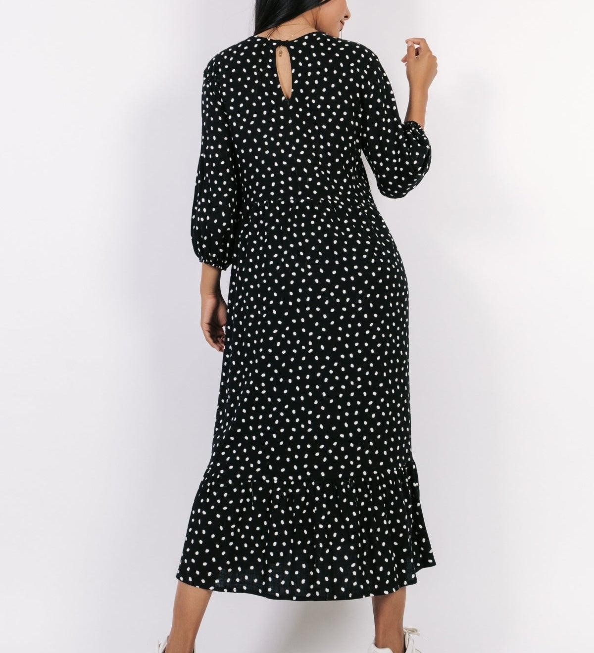 Vestido Emma Negro Spots SOPHIE CROWN