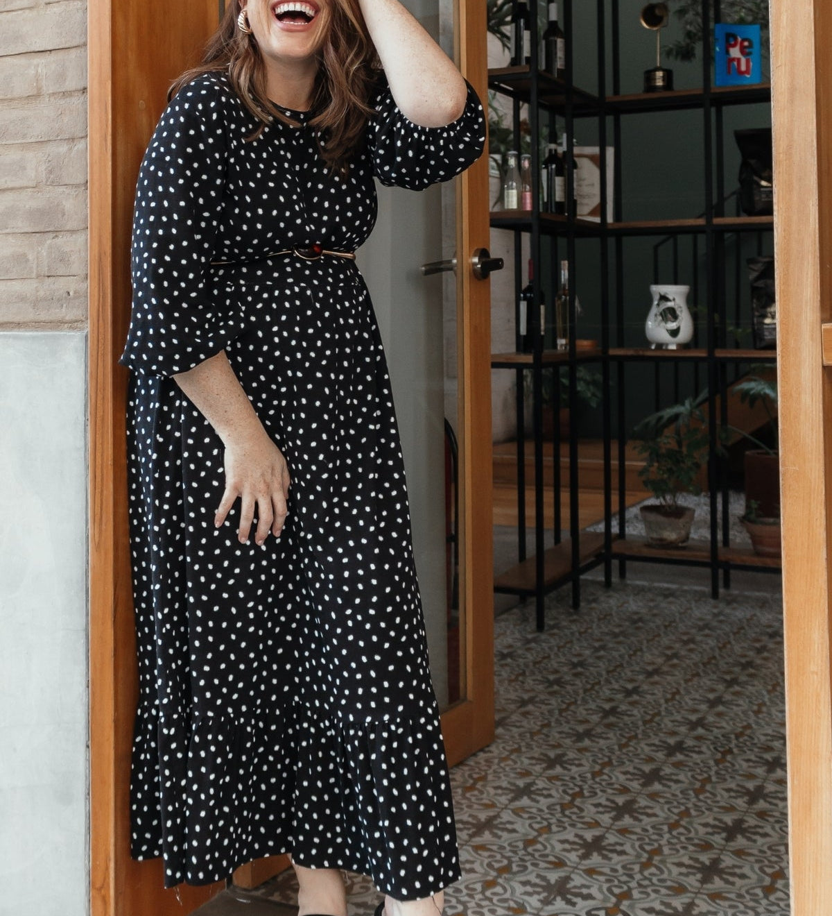 Vestido Emma Negro Spots SOPHIE CROWN