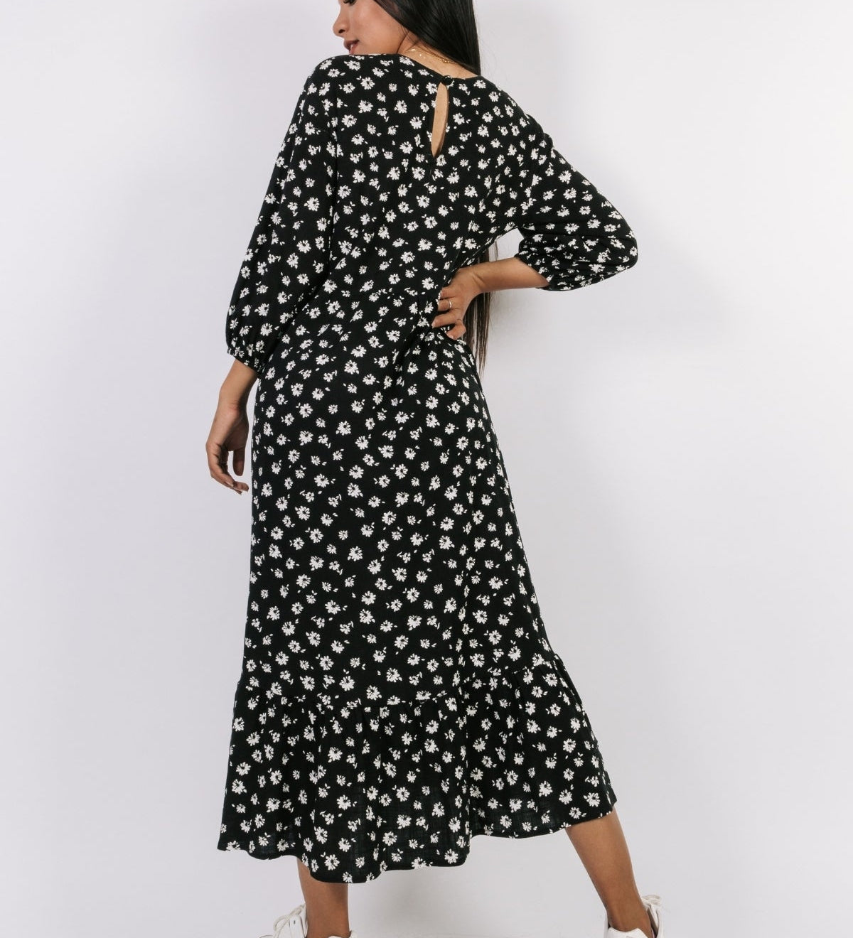 Vestido Emma Negro flower SOPHIE CROWN